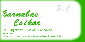 barnabas csikar business card